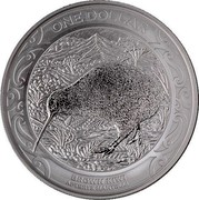 New Zealand 1 Dollar Kiwi 2019 ONE DOLLAR BROWN KIWI APTERYXMANTELLI coin reverse
