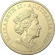 Australia 1 Dollar Mob of Roos (6th Portrait) 2019 Brisbane Cooktown Orchid Privymark ELIZABETH II AUSTRALIA 2019 JC coin obverse Australia 1 Dollar Mob of Roos (6th Portrait) 2019 Brisbane Cooktown Orchid Privymark ELIZABETH II AUSTRALIA 2019 JC coin obverse