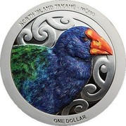 New Zealand 1 Dollar North Island Takahe 2019 NORD ISLAND TAKAHE - MOHO ONE DOLLAR coin reverse New Zealand 1 Dollar North Island Takahe 2019 NORD ISLAND TAKAHE - MOHO ONE DOLLAR coin reverse