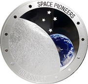 New Zealand 1 Dollar Space Pioneers 2019 SPACE PIONEERS ONE DOLLAR coin reverse New Zealand 1 Dollar Space Pioneers 2019 SPACE PIONEERS ONE DOLLAR coin reverse