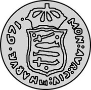 Estonia 1 Dukat Carl XI (Trial strike) 1671 LN (1)671 KM# Pn1 MON : AVR : CIVI : NARVÆ ∙ 671 ∙ LN coin reverse Estonia 1 Dukat Carl XI (Trial strike) 1671 LN (1)671 KM# Pn1 MON : AVR : CIVI : NARVÆ ∙ 671 ∙ LN coin reverse