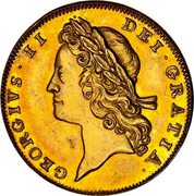 UK 1 Guinea George II (Pattern) 1729 Proof KM# Pn36 GEORGIUS∙II∙ DEI∙GRATIA∙ coin obverse UK 1 Guinea George II (Pattern) 1729 Proof KM# Pn36 GEORGIUS∙II∙ DEI∙GRATIA∙ coin obverse