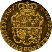 UK 1 Guinea George III (Pattern) 1774 Proof KM# PnA53 M∙B∙F∙ET∙H∙REX∙F∙D∙B∙ET∙L∙D∙S∙R∙I∙A∙T∙ET∙E∙17 74∙ coin reverse