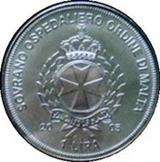 Malta 1 Lira Insignias of Pope 2005 Finish standard X# 325 SOVRANO OSPEDALIERO ORDINE DI MALTA KNIGHTS OF MALTA 2005 1 LIRA O.S.J. coin obverse Malta 1 Lira Insignias of Pope 2005 Finish standard X# 325 SOVRANO OSPEDALIERO ORDINE DI MALTA KNIGHTS OF MALTA 2005 1 LIRA O.S.J. coin obverse