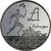 Cyprus £1 Olympic Games Sydney 2000 Proof KM# 92a £1 Sydney 2000 coin reverse
