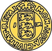 Estonia 1 OR Christina (Trial strike) 1648 Unique KM# Pn1 MON ∙ NOVA ∙ CIVITAT ∙ REVAL 1 - OR coin reverse Estonia 1 OR Christina (Trial strike) 1648 Unique KM# Pn1 MON ∙ NOVA ∙ CIVITAT ∙ REVAL 1 - OR coin reverse
