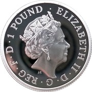 UK 1 Pound Britannia Modern 2017 Proof ELIZABETH II • D • G • REG • F • D • 1 POUND J.C coin obverse