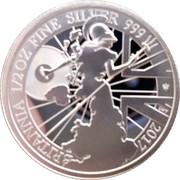 UK 1 Pound Britannia Modern 2017 Proof BRITANNIA 1/2 OZ FINE SILVER 999 2017 LWT coin reverse