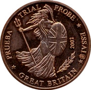 UK 1 ¢ Probe 2002 PRUEBA TRIAL PROBE ESSAI GREAT BRITAIN 2002 coin obverse UK 1 ¢ Probe 2002 PRUEBA TRIAL PROBE ESSAI GREAT BRITAIN 2002 coin obverse
