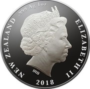 New Zealand $1 Royal Wedding 2018 NEW ZEALAND .999 AG 1 OZ ELIZABETH II 2018 coin obverse