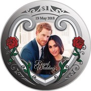 New Zealand $1 Royal Wedding 2018 ROYAL WEDDING $1 19MAY 2018 coin reverse