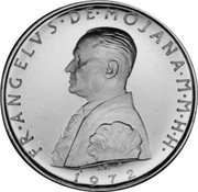 Malta 1 Scvdo (Angelo) X# 50 FR•ANGELVS•DE•MOJANA•M•M•H•H• J. P. 1972 coin obverse Malta 1 Scvdo (Angelo) X# 50 FR•ANGELVS•DE•MOJANA•M•M•H•H• J. P. 1972 coin obverse