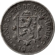 Luxembourg 10 Centimes 1921 KM# 31 Standard Coinage Resumed GRAND DUCHÉ DE LUXEMBOURG + 1921 + coin obverse Luxembourg 10 Centimes 1921 KM# 31 Standard Coinage Resumed GRAND DUCHÉ DE LUXEMBOURG + 1921 + coin obverse