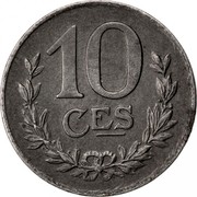 Luxembourg 10 Centimes 1921 KM# 31 Standard Coinage Resumed 10 CES coin reverse Luxembourg 10 Centimes 1921 KM# 31 Standard Coinage Resumed 10 CES coin reverse