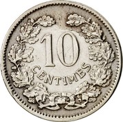 Luxembourg 10 Centimes Adolphe 1901 KM# 25 10 CENTIMES coin reverse Luxembourg 10 Centimes Adolphe 1901 KM# 25 10 CENTIMES coin reverse