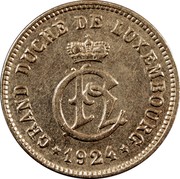 Luxembourg 10 Centimes Charlotte 1924 KM# 34 CH GRAND DUCHÉ DE LUXEMBOURG * 1924 * coin obverse Luxembourg 10 Centimes Charlotte 1924 KM# 34 CH GRAND DUCHÉ DE LUXEMBOURG * 1924 * coin obverse