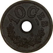 Luxembourg 10 Centimes Marie Adelaide 1915 KM# 28 10 CES coin reverse Luxembourg 10 Centimes Marie Adelaide 1915 KM# 28 10 CES coin reverse