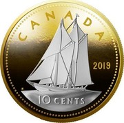 Canada 10 Cents Bluenose (Single) 2019 CANADA 10 CENTS 2019 coin reverse Canada 10 Cents Bluenose (Single) 2019 CANADA 10 CENTS 2019 coin reverse