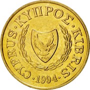 Cyprus 10 Cents Type 2 coat of arms 1994 KM# 56.3 CYPRUS ∙ ΚΥΠPΟΣ ∙ KIBRIS ∙ 2002 1960 coin obverse Cyprus 10 Cents Type 2 coat of arms 1994 KM# 56.3 CYPRUS ∙ ΚΥΠPΟΣ ∙ KIBRIS ∙ 2002 1960 coin obverse