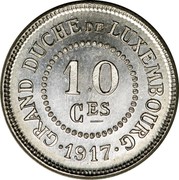 Luxembourg 10 Ces Grand-Duche de Luxembourg 1917  10 CES GRAND DUCHÉ DE LUXEMBOURG •1917• coin reverse Luxembourg 10 Ces Grand-Duche de Luxembourg 1917  10 CES GRAND DUCHÉ DE LUXEMBOURG •1917• coin reverse