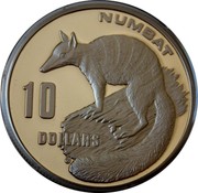 Australia 10 Dollars Numbat. Piedfort 1995 Proof KM# 296a NUMBAT 10 DOLLARS coin reverse Australia 10 Dollars Numbat. Piedfort 1995 Proof KM# 296a NUMBAT 10 DOLLARS coin reverse