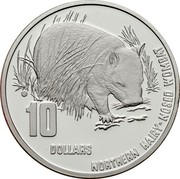Australia 10 Dollars Wombat. Piedfort 1998 Proof KM# 397a 10 DOLLARS NORTHERN HAIRY-NOSED WOMBAT coin reverse Australia 10 Dollars Wombat. Piedfort 1998 Proof KM# 397a 10 DOLLARS NORTHERN HAIRY-NOSED WOMBAT coin reverse