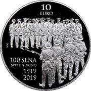 Malta 10 Euro Centenary of the Sette Giugno Riots 2019 10 EURO NGB 100 SENA SETTE GIUGNO 1919 2019 coin reverse