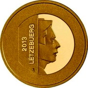 Luxembourg 10 Euro Golden Lady 2013 Proof KM# 128 2013 LËTZEBUERG coin obverse