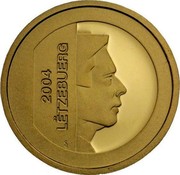 Luxembourg 10 Euro The mask of Hellange 2004 Proof KM# 97 LËTZEBUERG 2004 coin obverse Luxembourg 10 Euro The mask of Hellange 2004 Proof KM# 97 LËTZEBUERG 2004 coin obverse