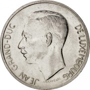 Luxembourg 10 Francs Jean 1974 KM# 57 JEAN GRAND-DUC DE LUXEMBOURG J.N. LEFEVRE coin obverse Luxembourg 10 Francs Jean 1974 KM# 57 JEAN GRAND-DUC DE LUXEMBOURG J.N. LEFEVRE coin obverse
