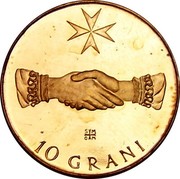 Malta 10 Grani Angelo 1967 Proof X# 17 10 GRANI coin reverse Malta 10 Grani Angelo 1967 Proof X# 17 10 GRANI coin reverse