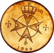 Malta 10 Grani Angelo 1969 1969 Proof X# 29 1969 coin obverse