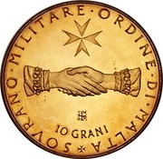 Malta 10 Grani Angelo 1969 1969 Proof X# 29 SOVRANO∙MILITARE∙ORDINE∙DI∙MALTA 10 GRANI coin reverse