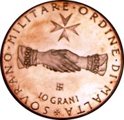 Malta 10 Grani Angelo 1970 1970 Proof X# 35 SOVRANO∙MILITARE∙ORDINE∙DI∙MALTA 10 GRANI coin reverse
