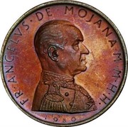 Malta 10 Grani Angelo 1980 1980 Proof X# 80 FR∙ANGELVS∙DE∙MOJANA∙M∙M∙H∙H∙ 1980 coin obverse Malta 10 Grani Angelo 1980 1980 Proof X# 80 FR∙ANGELVS∙DE∙MOJANA∙M∙M∙H∙H∙ 1980 coin obverse