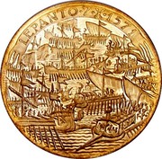Malta 10 Grani Angelo (Lepanto) 1971 Proof X# 46 LEPANTO∙7∙X∙1571 coin reverse