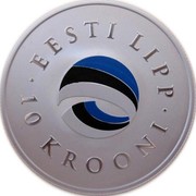 Estonia 10 Krooni National Flag 2004 Proof KM# 40 EESTI LIPP 10 KROONI coin reverse Estonia 10 Krooni National Flag 2004 Proof KM# 40 EESTI LIPP 10 KROONI coin reverse