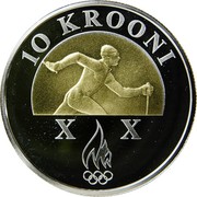 Estonia 10 Krooni Olympic Winter Games Torino 2006 Proof KM# 42 10 KROONI X X coin reverse Estonia 10 Krooni Olympic Winter Games Torino 2006 Proof KM# 42 10 KROONI X X coin reverse