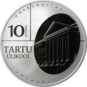Estonia 10 Krooni University of Tartu 2002 Proof KM# 38 UNIVERSITAS TARTUENSIS 10 KROONI TARTU ÜLIKOOL coin reverse Estonia 10 Krooni University of Tartu 2002 Proof KM# 38 UNIVERSITAS TARTUENSIS 10 KROONI TARTU ÜLIKOOL coin reverse