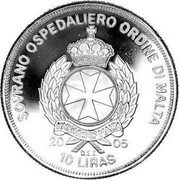 Malta 10 Liras Arrival to Poland 2005 Proof finish X# 324 SOVRANO OSPEDALIERO ORDINE DI MALTA KNIGHTS OF MALTA 2005 10 LIRAS O.S.J. coin obverse Malta 10 Liras Arrival to Poland 2005 Proof finish X# 324 SOVRANO OSPEDALIERO ORDINE DI MALTA KNIGHTS OF MALTA 2005 10 LIRAS O.S.J. coin obverse