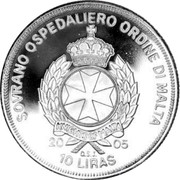 Malta 10 Liras Ecumenical Meeting 2005 Proof finish SOVRANO OSPEDALIERO ORDINE DI MALTA KNIGHTS OF MALTA 2005 10 LIRAS O.S.J. coin obverse Malta 10 Liras Ecumenical Meeting 2005 Proof finish SOVRANO OSPEDALIERO ORDINE DI MALTA KNIGHTS OF MALTA 2005 10 LIRAS O.S.J. coin obverse