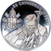 Malta 10 Liras Insignias of Pope 2005 Proof finish X# 325 EX CATHEDRA PETRI coin reverse Malta 10 Liras Insignias of Pope 2005 Proof finish X# 325 EX CATHEDRA PETRI coin reverse