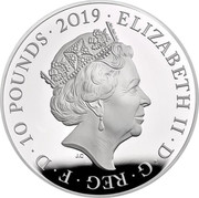 UK 10 Pounds Tower of London - The Crown Jewels 2019 Proof • 10 POUNDS • 2019 • ELIZABETH II • D • G • REG • F • D • J.C coin obverse UK 10 Pounds Tower of London - The Crown Jewels 2019 Proof • 10 POUNDS • 2019 • ELIZABETH II • D • G • REG • F • D • J.C coin obverse