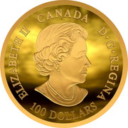 Canada 100 Dollars Apollo 11 Domed - 50th Anniversary 2019 Proof ELIZABETH II CANADA D. G. REGINA 100 DOLLARS coin obverse Canada 100 Dollars Apollo 11 Domed - 50th Anniversary 2019 Proof ELIZABETH II CANADA D. G. REGINA 100 DOLLARS coin obverse