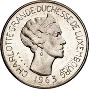 Luxembourg 100 F Grand-Duche de Luxembourg 1963 Pattern strike - Rare CHARLOTTE GRANDE-DUCHESSE DE LUXEMBOURG ESSAI J.N.LEFEVRE 1963 coin obverse Luxembourg 100 F Grand-Duche de Luxembourg 1963 Pattern strike - Rare CHARLOTTE GRANDE-DUCHESSE DE LUXEMBOURG ESSAI J.N.LEFEVRE 1963 coin obverse