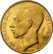 Luxembourg 100 F Grand-Duche de Luxembourg 1964 Essai KM# E76 JEAN GRAND-DUC DE LUXEMBOURG J.N.LEFEVRE ESSAI coin obverse Luxembourg 100 F Grand-Duche de Luxembourg 1964 Essai KM# E76 JEAN GRAND-DUC DE LUXEMBOURG J.N.LEFEVRE ESSAI coin obverse