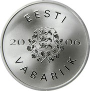Estonia 100 Krooni Estonian National Theatre 2006 Proof KM# 43 EESTI 20 06 VABARIIK coin obverse Estonia 100 Krooni Estonian National Theatre 2006 Proof KM# 43 EESTI 20 06 VABARIIK coin obverse