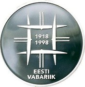 Estonia 100 Krooni Independence 1998 Proof KM# 33 1918 1998 EESTI VABARIIK coin obverse Estonia 100 Krooni Independence 1998 Proof KM# 33 1918 1998 EESTI VABARIIK coin obverse