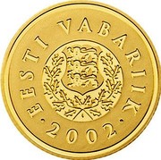 Estonia 100 Krooni Kroon 10 years 2002 KM# 39 EESTI VABARIIK • 2002 • coin obverse Estonia 100 Krooni Kroon 10 years 2002 KM# 39 EESTI VABARIIK • 2002 • coin obverse