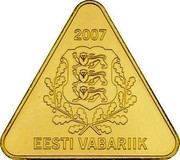 Estonia 100 Krooni Kroon 15 years 2007 Prooflike KM# 45 2007 EESTI VABARIIK coin obverse Estonia 100 Krooni Kroon 15 years 2007 Prooflike KM# 45 2007 EESTI VABARIIK coin obverse